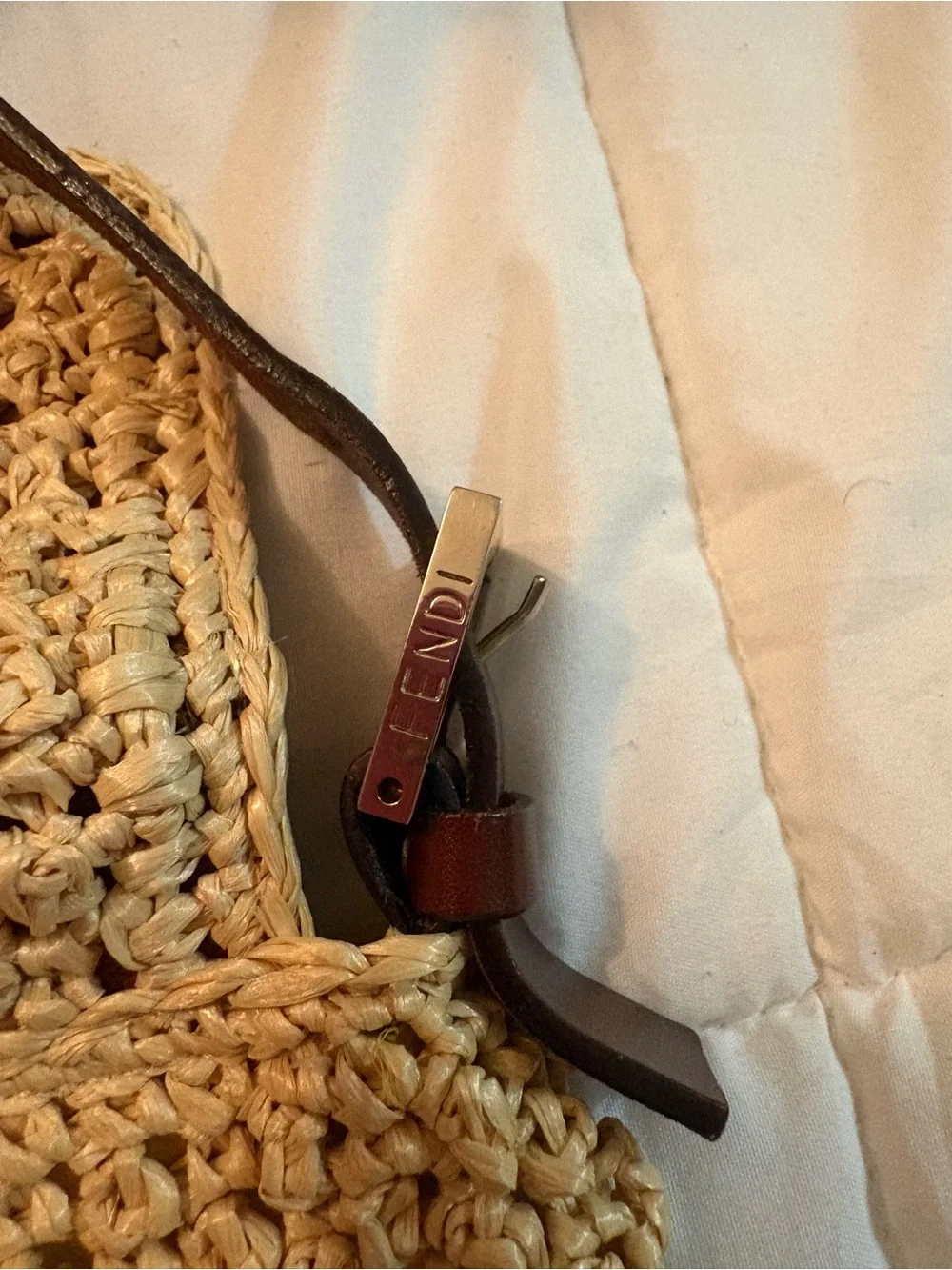Rare Fendi Zucca Mamma Baguette Handbag Hobo Bag Beige Brown